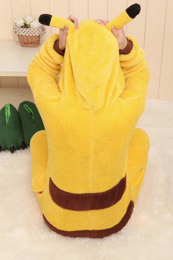 Mascot Costumes Yellow Pikachu Hoodie Pajama - Click Image to Close
